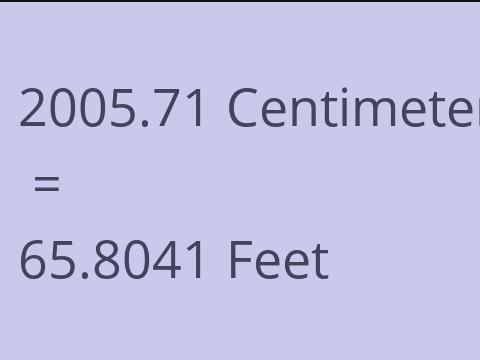 2005.71 CM TO FEET