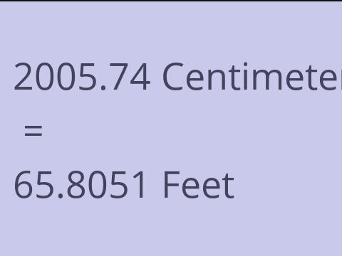 2005.74 CM TO FEET