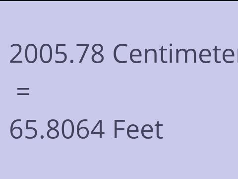 2005.78 CM TO FEET