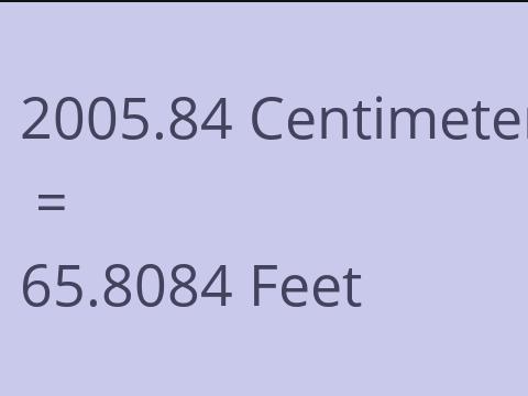 2005.84 CM TO FEET