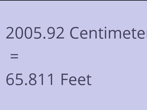 2005.92 CM TO FEET