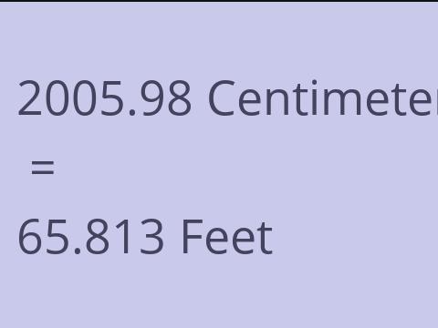 2005.98 CM TO FEET
