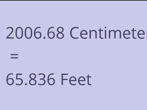 2006.68 CM TO FEET