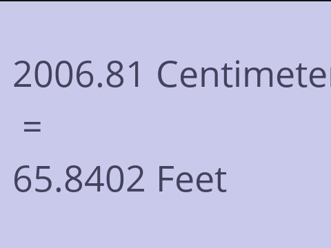 2006.81 CM TO FEET