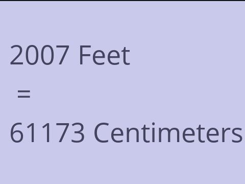 2007 FEET TO CM