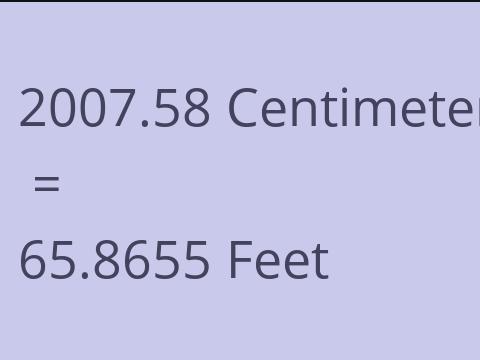 2007.58 CM TO FEET