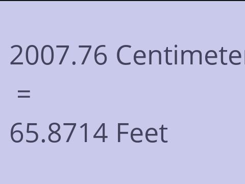 2007.76 CM TO FEET