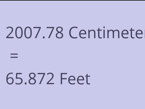 2007.78 CM TO FEET