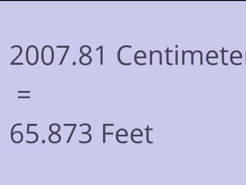 2007.81 CM TO FEET