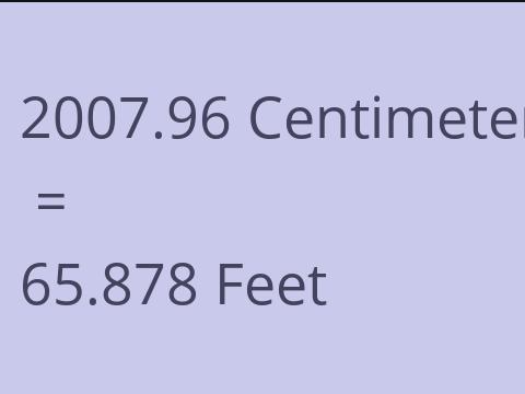 2007.96 CM TO FEET