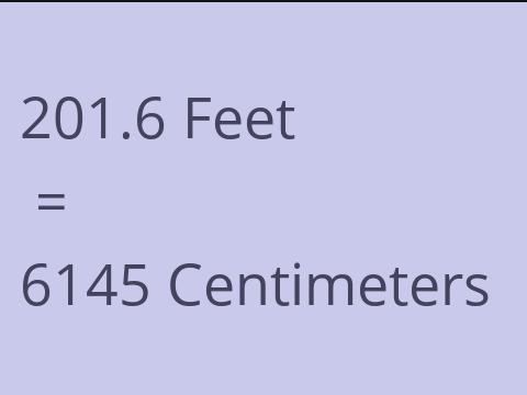 201.6 FEET TO CM