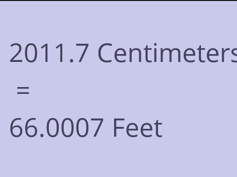 2011.7 CM TO FEET