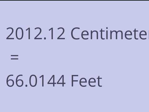 2012.12 CM TO FEET