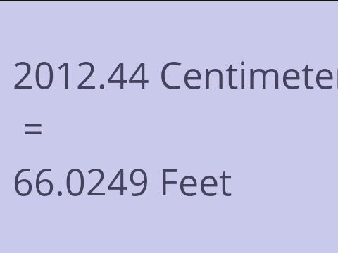 2012.44 CM TO FEET