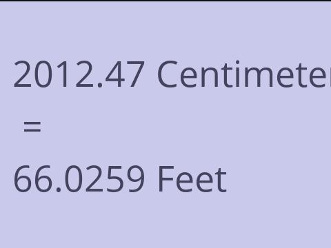 2012.47 CM TO FEET