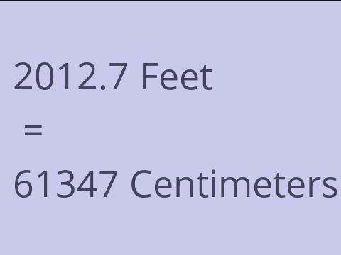 2012.7 FEET TO CM