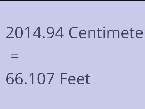 2014.94 CM TO FEET