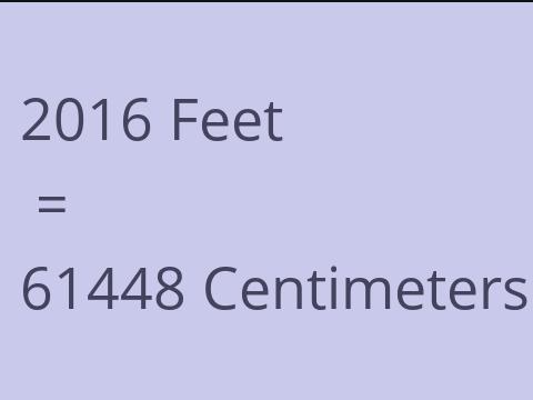 2016 FEET TO CM