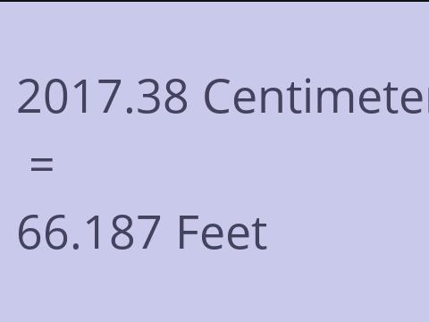 2017.38 CM TO FEET