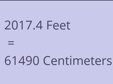 2017.4 FEET TO CM