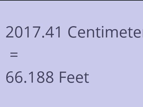 2017.41 CM TO FEET