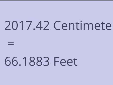 2017.42 CM TO FEET