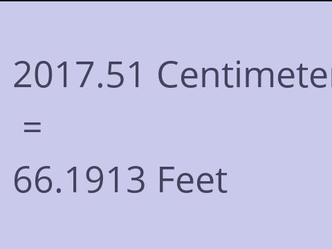 2017.51 CM TO FEET