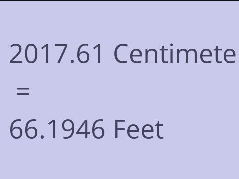 2017.61 CM TO FEET