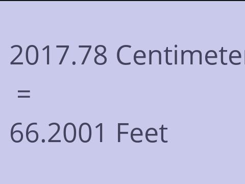 2017.78 CM TO FEET
