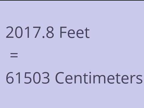 2017.8 FEET TO CM