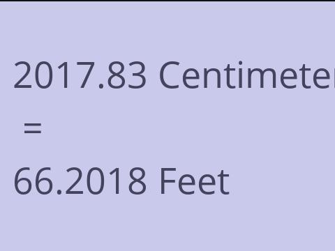 2017.83 CM TO FEET