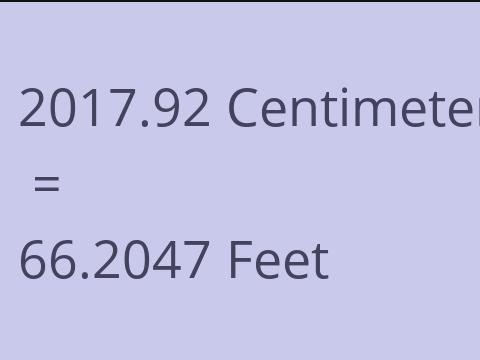 2017.92 CM TO FEET