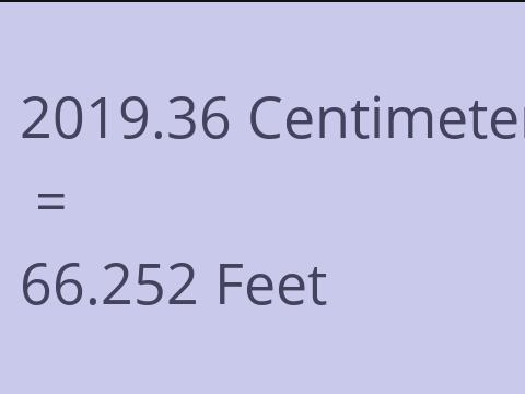 2019.36 CM TO FEET