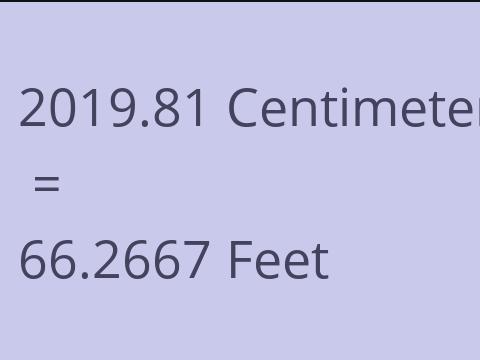 2019.81 CM TO FEET