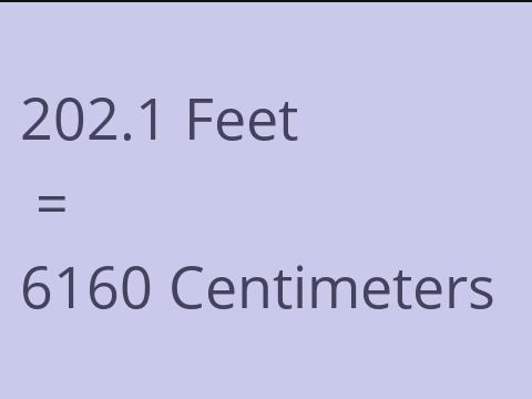 202.1 FEET TO CM