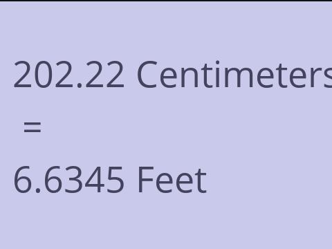 202.22 CM TO FEET