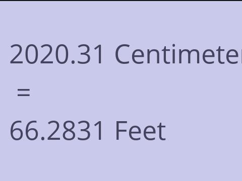 2020.31 CM TO FEET