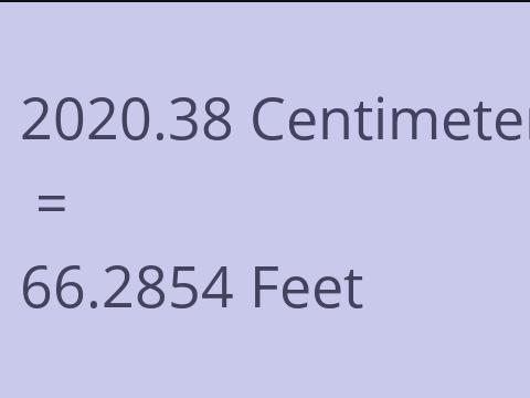 2020.38 CM TO FEET