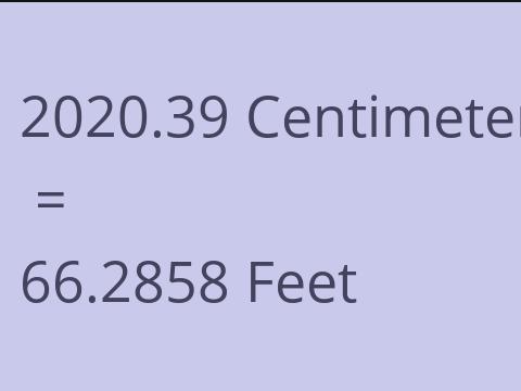 2020.39 CM TO FEET