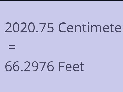 2020.75 CM TO FEET