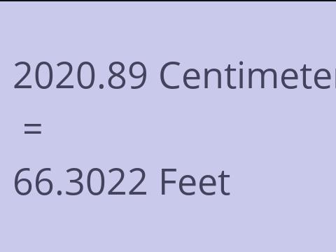 2020.89 CM TO FEET