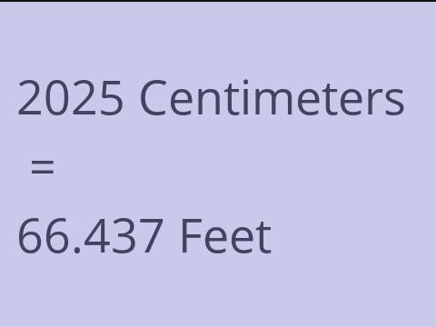 2025 CM TO FEET