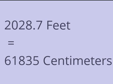 2028.7 FEET TO CM