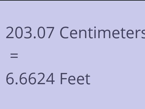 203.07 CM TO FEET