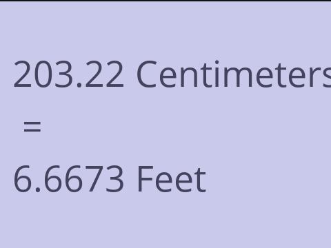 203.22 CM TO FEET