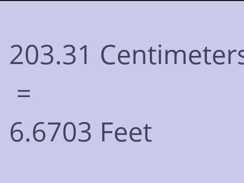 203.31 CM TO FEET