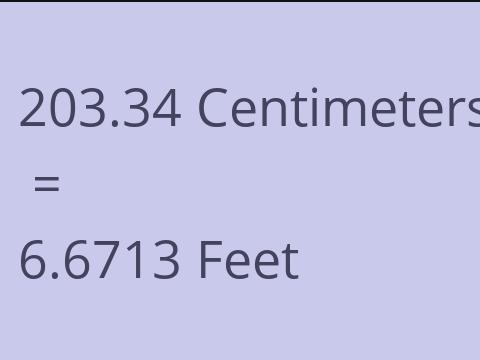 203.34 CM TO FEET