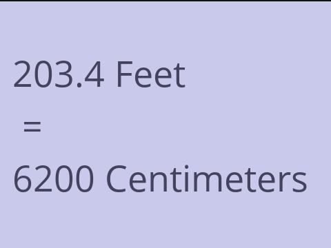 203.4 FEET TO CM