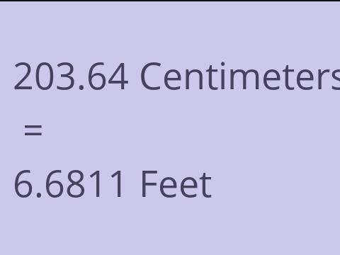 203.64 CM TO FEET