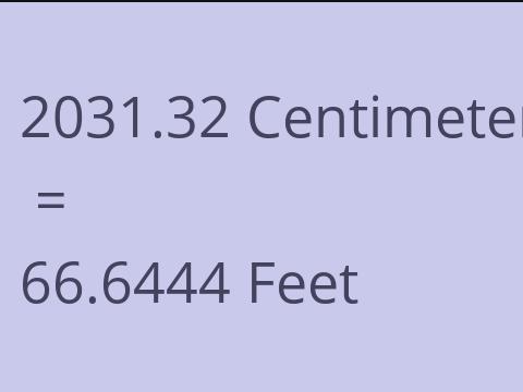 2031.32 CM TO FEET